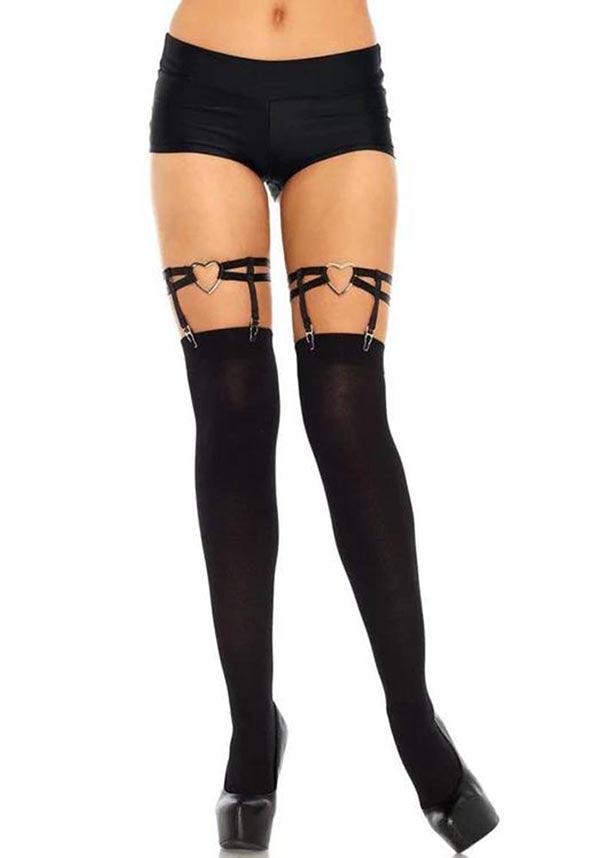 Joni Heart | GARTER SUSPENDERS - Beserk - accessories, all, black, clickfrenzy15-2023, cpgstinc, discountapp, fetish, fp, garter, garters and harnesses, goth, gothic, gothic accessories, hosiery, hosiery and socks, jan20, leg avenue, pastel goth, repriced08022023, thigh high, tomfoolery