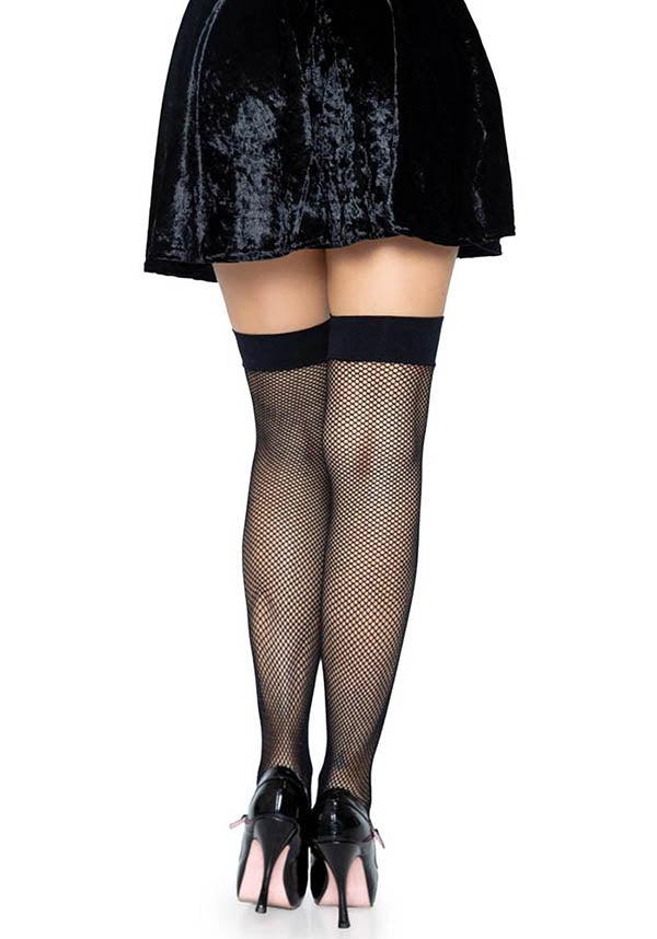 Joy Fishnet [Black] | THIGH HIGH STOCKINGS^ - Beserk - all, all clothing, all ladies, all ladies clothing, backorder, black, clickfrenzy15-2023, clothing, cpgstinc, dec21, discountapp, edgy, fish net, fishnet, fp, goth, gothic, hosiery, hosiery and socks, ladies, ladies clothing, lingerie, R071221, stockings, thigh high, tomfoolery, TOMORD112224