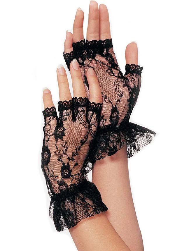 Lace Fingerless Wrist Ruffle | GLOVES