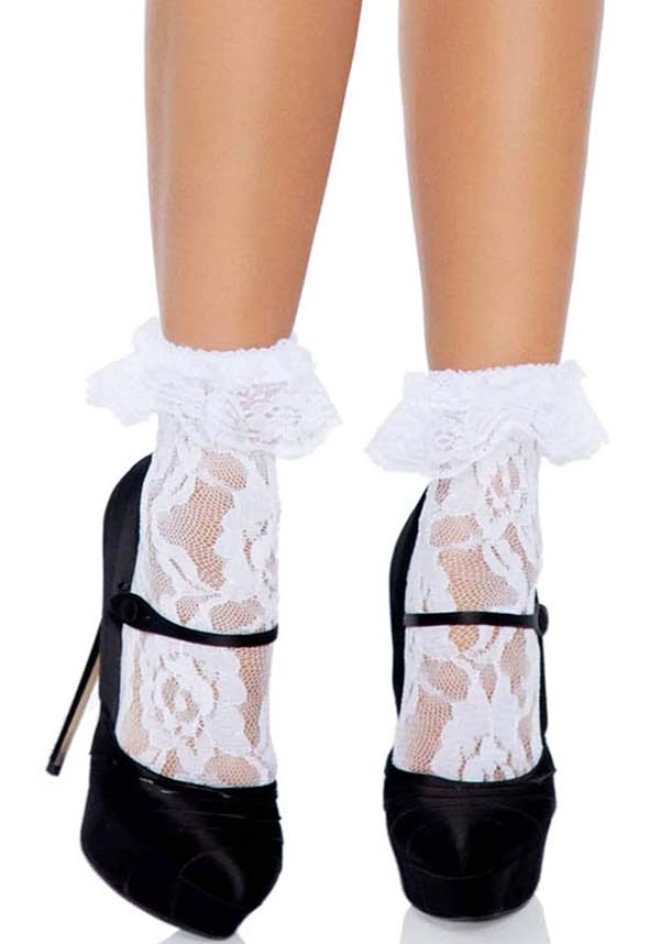 Liora Ruffle Cuff [White] | SOCKS