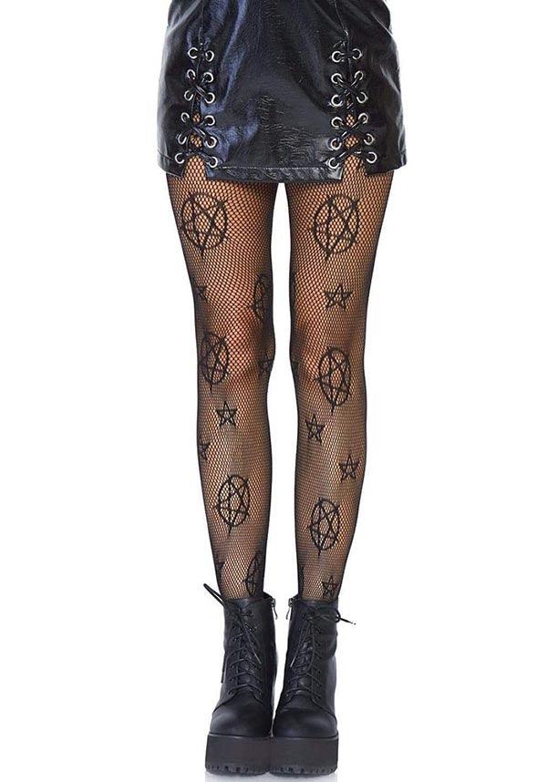 Occult | NET TIGHTS - Beserk - all, all clothing, all ladies clothing, black, clickfrenzy15-2023, clothing, cpgstinc, discountapp, fish net, fishnet, fp, googleshopping, goth, gothic, halloween, halloween clothing, halloween costume, hosiery, hosiery and socks, ladies clothing, occult, pentagram, R060922, repriced08022023, sep22, Sept, star, stars, stockings, tight, tights, tomfoolery, TOMIN320547, witch, witches, witchy