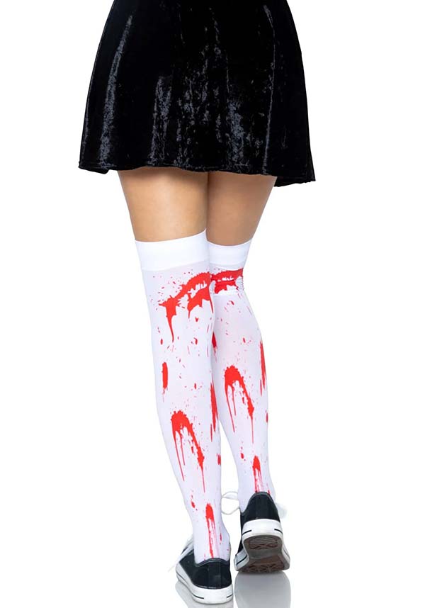 Rhea Zombie [White/Red] | THIGH HIGH STOCKINGS*