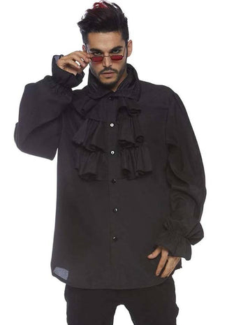 Ruffle Front [Black] | SHIRT