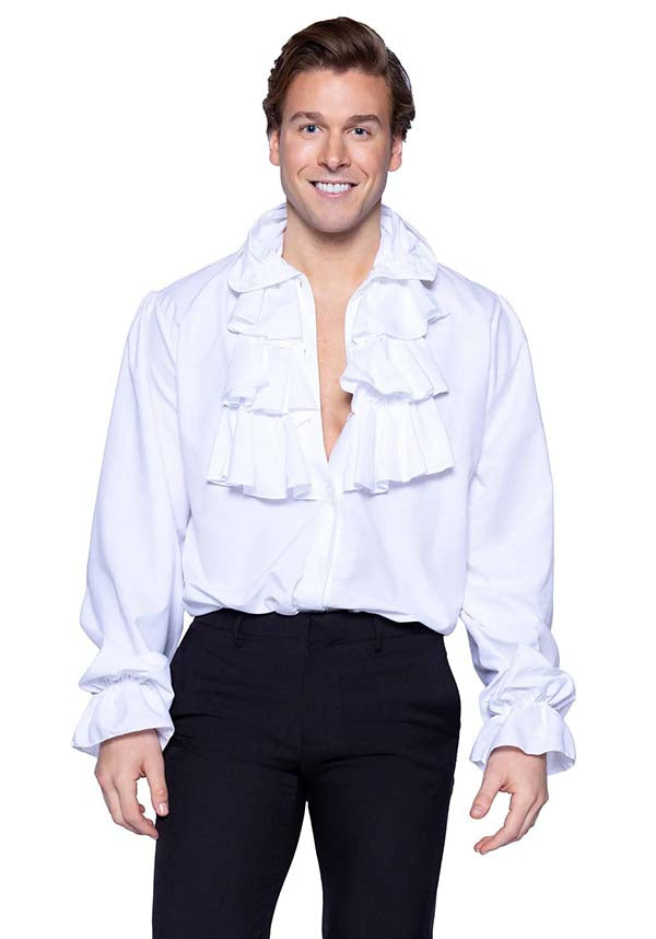 Ruffle Front [White] | SHIRT