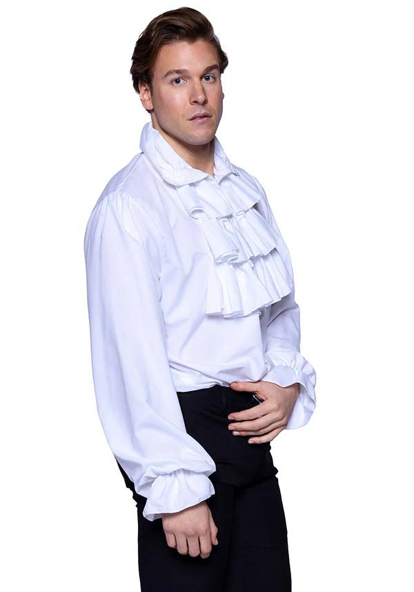 Ruffle Front [White] | SHIRT