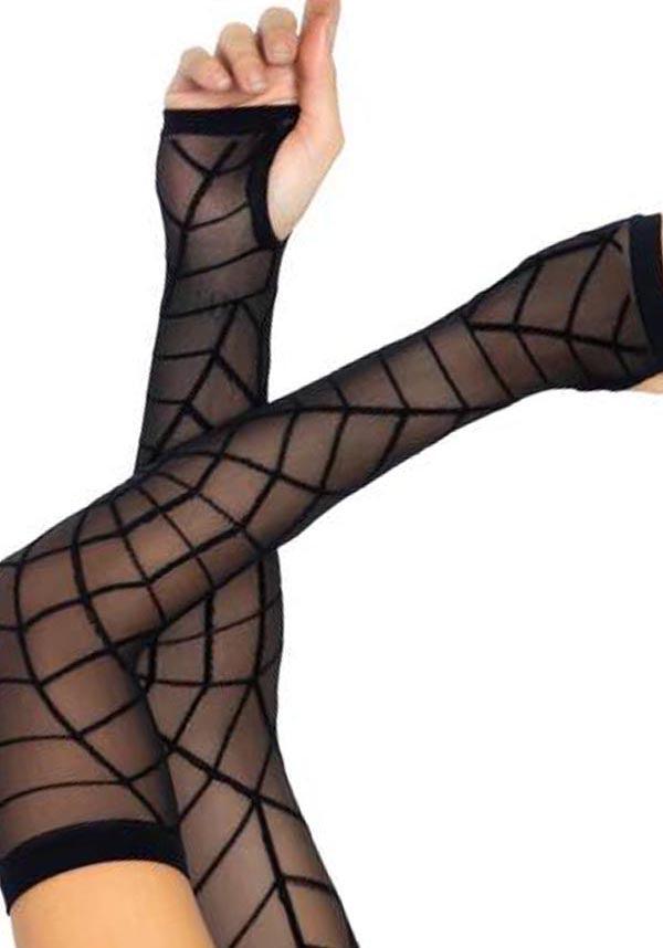 Sheer Spiderweb | ARM WARMER GLOVES^ - Beserk - accessories, all, backorder, black, clickfrenzy15-2023, cosplay, cpgstinc, discountapp, fp, gloves, gloves and armwarmers, goth, gothic, gothic accessories, halloween, ladies accessories, pending, sep20, spider web, spiderweb, web