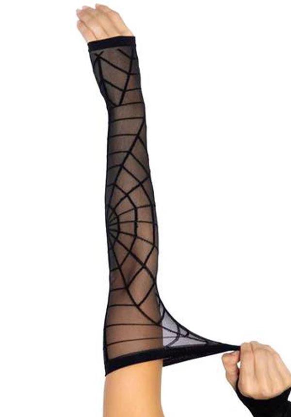 Sheer Spiderweb | ARM WARMER GLOVES^ - Beserk - accessories, all, backorder, black, clickfrenzy15-2023, cosplay, cpgstinc, discountapp, fp, gloves, gloves and armwarmers, goth, gothic, gothic accessories, halloween, ladies accessories, pending, sep20, spider web, spiderweb, web