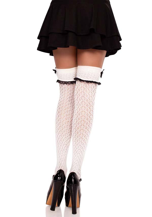 Sofia Crocheted [White] | KNEE SOCKS