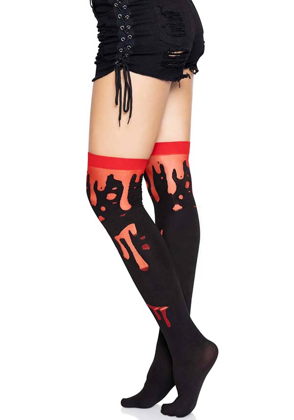 Splatter [Red] | THIGH HIGH