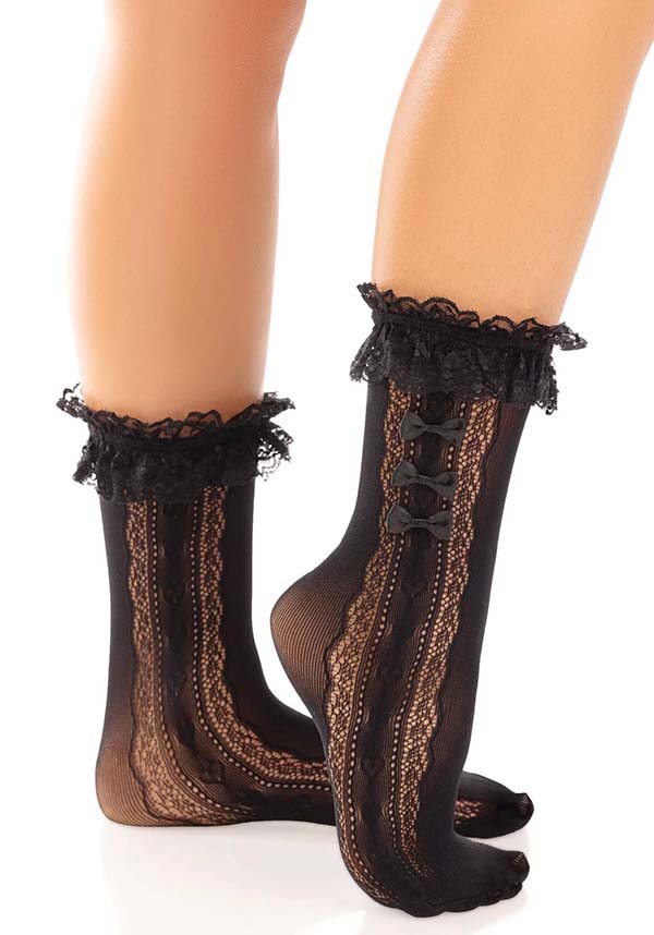 Sweetheart Lace [Black] | ANKLE SOCKS*