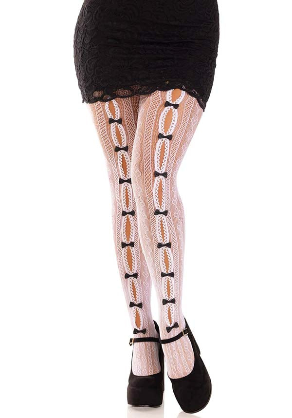 Sweetheart [White] Striped | TIGHTS*