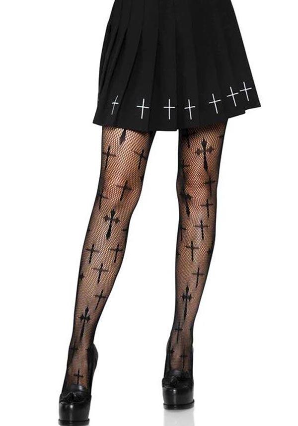 Worship Me | NET TIGHTS - Beserk - all, all clothing, all ladies, all ladies clothing, black, clickfrenzy15-2023, clothing, cpgstinc, cross, discountapp, edgy, fish net, fp, goth, gothic, halloween, hosiery, hosiery and socks, ladies, ladies clothing, leg avenue, pantyhose, plus size, repriced08022023, sep18, stockings, tights, tomfoolery, winter, winter clothing