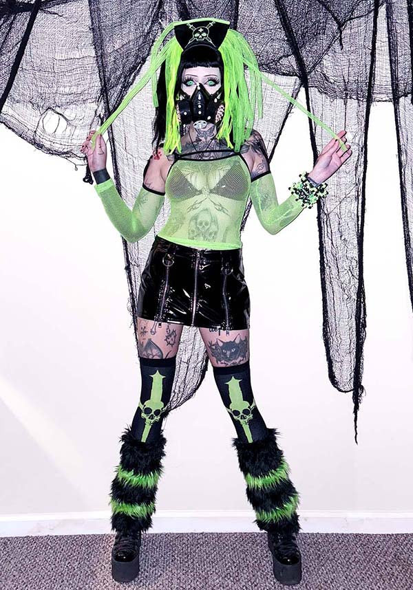 Dagger [Cyber Green] | THIGH HIGH SOCKS