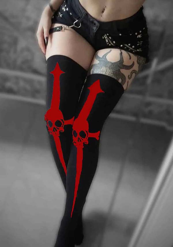 Dagger [Red] | THIGH HIGH SOCKS