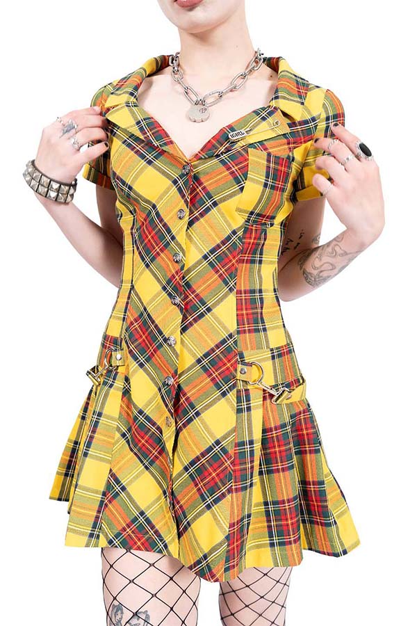 iGirl Yellow Plaid Sadie | DRESS