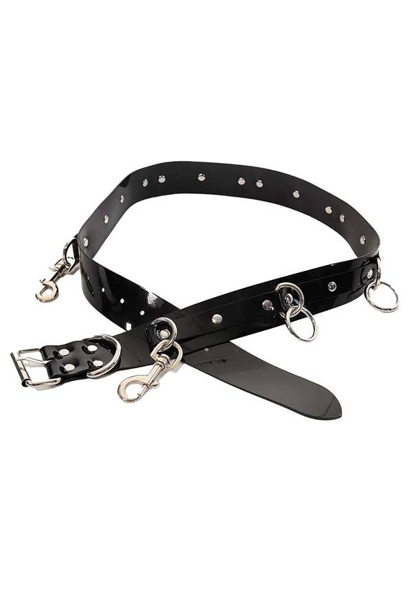 Lip Service PVC Bondage [Black Patent] - Close Up