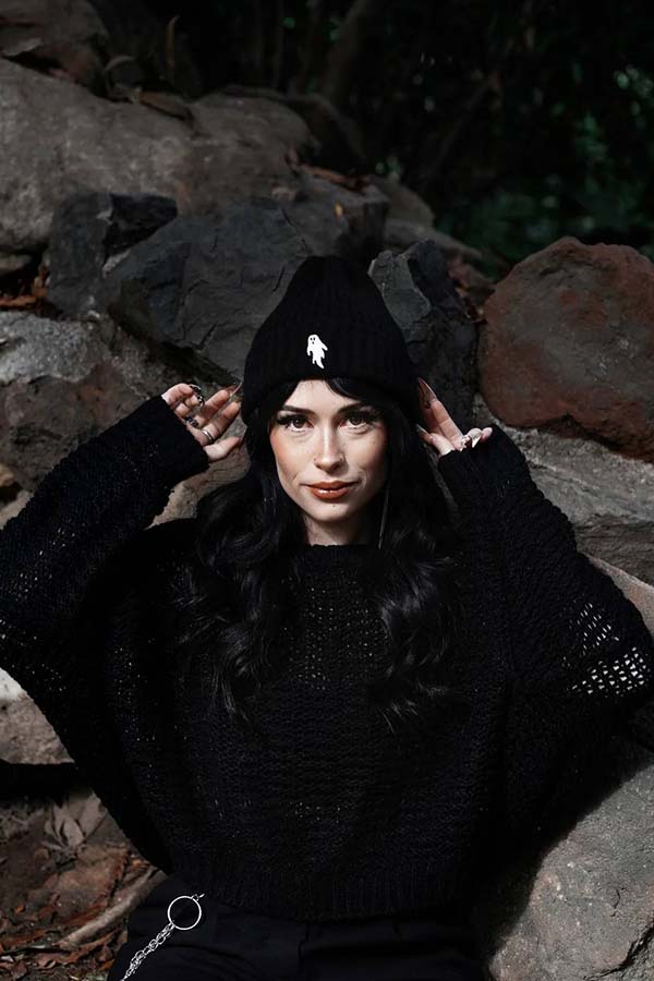 Midnight Black Ghostie | BEANIE