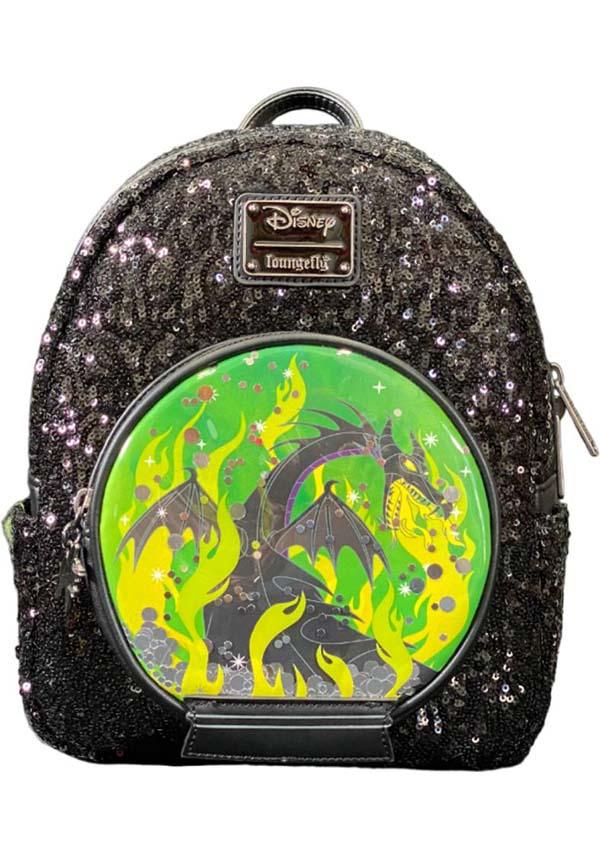 Loungefly x Disney Villains Maleficent Dragon Sequin Globe Mini Backpack
