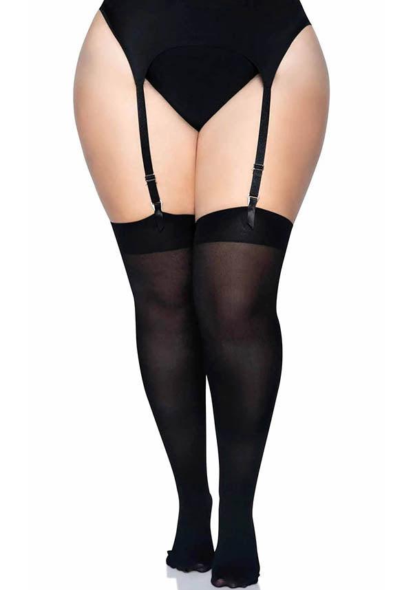 Luna [Black] | THIGH HIGH STOCKINGS [PLUS SIZE] - Beserk - all, all clothing, all ladies, all ladies clothing, black, clickfrenzy15-2023, clothing, cosplay, cpgstinc, derby hosiery, discountapp, edgy, fp, goth, gothic, hosiery, hosiery and socks, ladies, ladies clothing, leg avenue, plus size, stockings, thigh high, tomfoolery