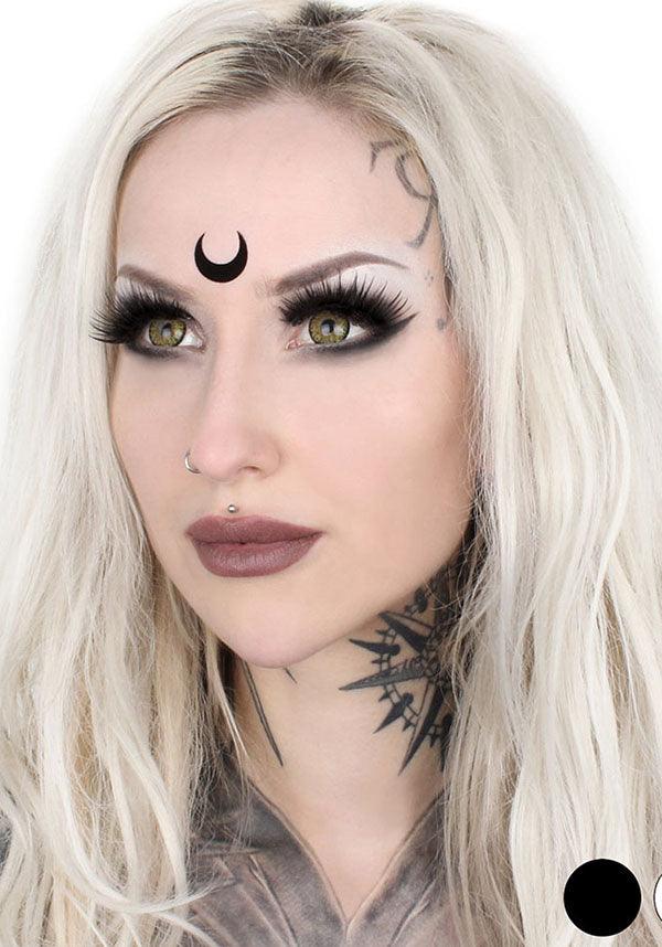 Luna | FACE STICKER - Beserk - accessories, all, aug20, black, clickfrenzy15-2023, cosmetics, cosplay, crescent moon, discountapp, face, festival, fp, goth, gothic, gothic accessories, gothic cosmetics, halloween, halloween cosmetics, halloween costume, halloween makeup, happy halloween, ladies accessories, luna, lunar, magic markings, make up, makeup, medieval, moon, moon child, moonchild, sailor moon, special fx makeup