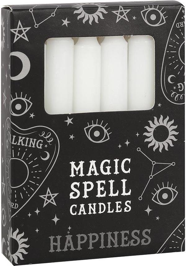 White Happiness Spell | CANDLES [PACK OF 12] - Beserk - all, candle, candles, CANSPELW, clickfrenzy15-2023, discountapp, fp, gifts, gothic, gothic gifts, gothic homewares, home, homeware, homewares, labelvegan, lighting, magic, magical, malmar, may19, somethingdifferent, vegan, white, witchcraft
