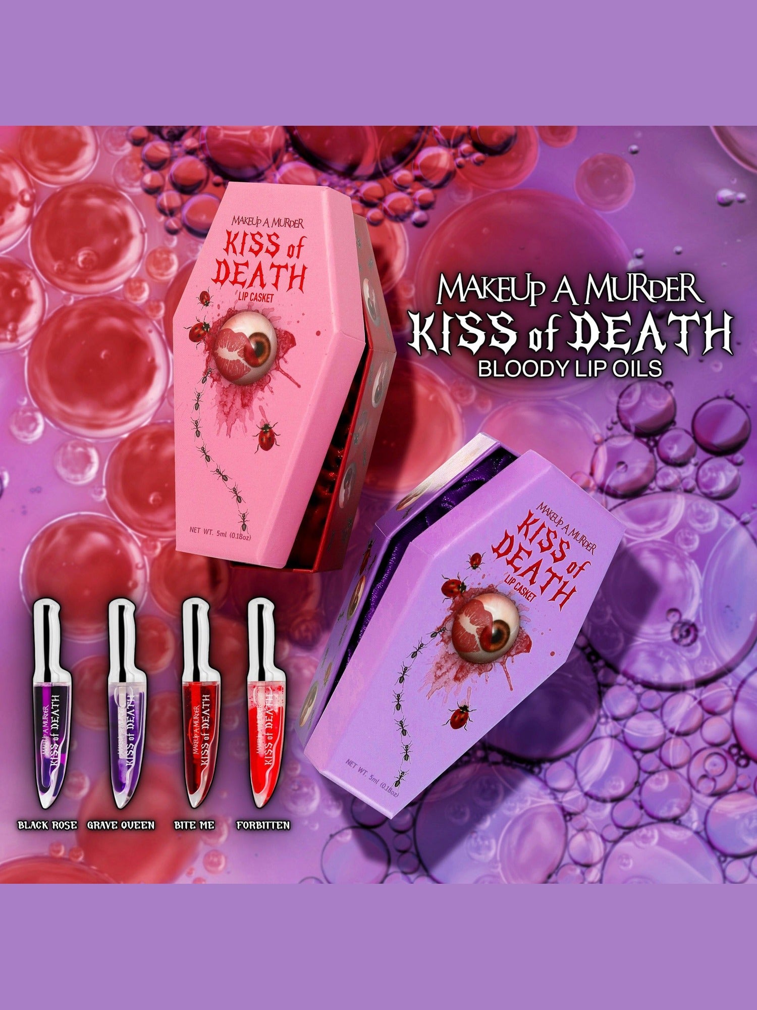 Kiss Of Death [Black Rose] Bloody | LIP OIL | Beserk Australia