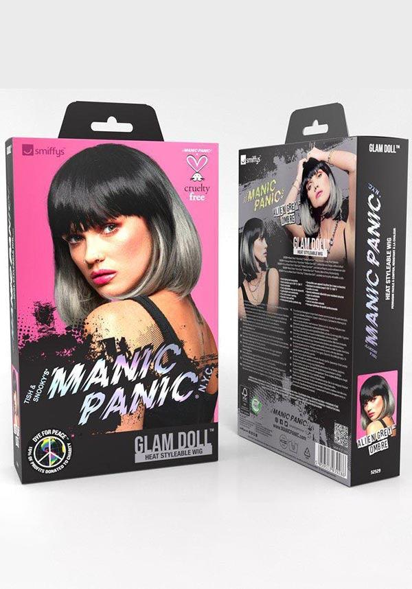 Glam Doll [Alien Grey Ombre] | WIG - Beserk - all, all ladies, bangs, black, bob, clickfrenzy15-2023, cosmetics, cosplay, costume, cpgstinc, discountapp, fp, fringe, gray, grey, hair, hair grey, halloween, halloween cosmetics, halloween costume, hats and hair, ladies, manic panic, manic panic hair, ombre, R260921, sep21, short, SMI5000007447, smiffys, wig, wigs