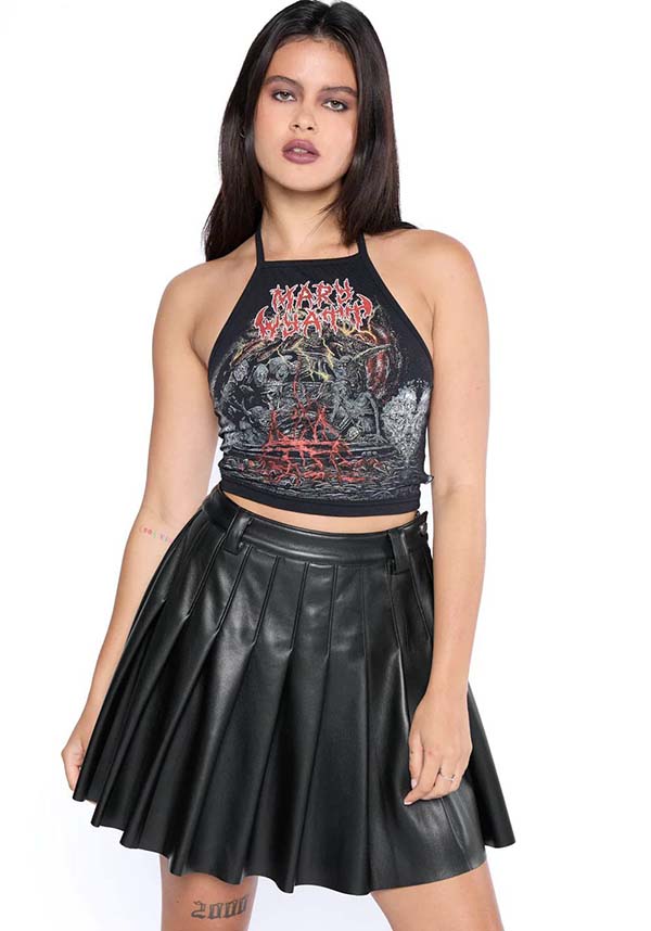 Lacie Faux Leather Pleated Skirt