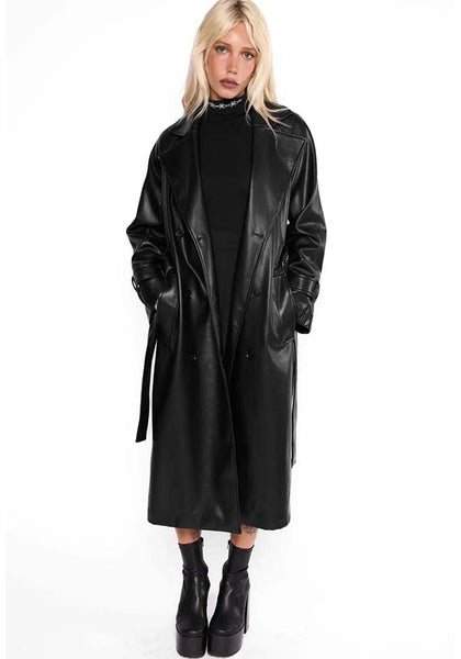 Mary Wyatt - Mara Faux Leather Trench Coat - Buy Online Australia