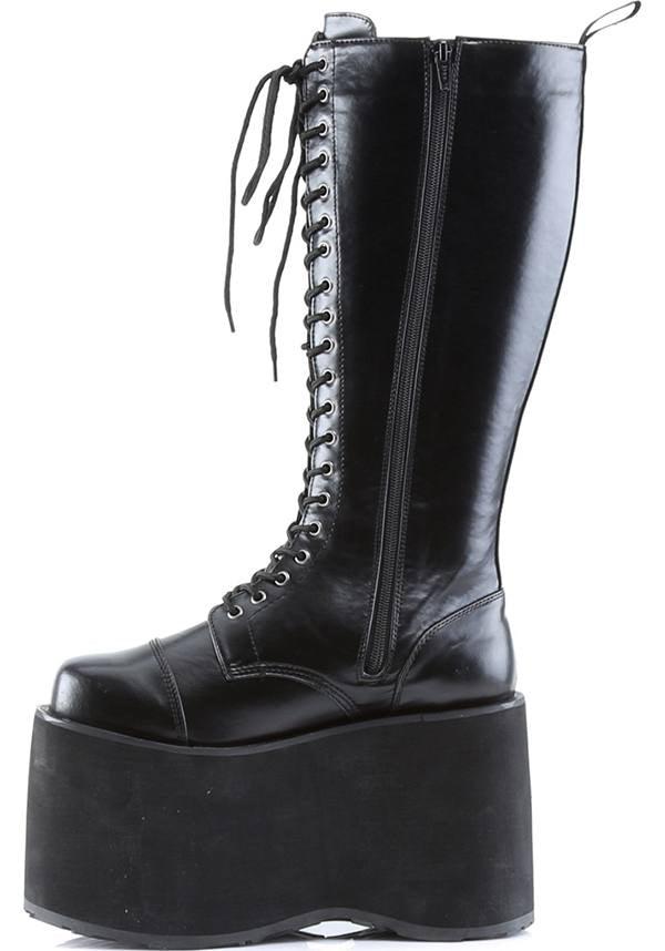 MEGA-602 [Black] | PLATFORM BOOTS [PREORDER] - Beserk - all, black, boots, boots [preorder], clickfrenzy15-2023, cyber, demonia, demonia shoes, discountapp, fp, goth, gothic, knee high, labelpreorder, labelvegan, men, mens shoes, platform, platforms, platforms [preorder], pleaserimageupdated, ppo, preorder, pricematched, shoes, vegan