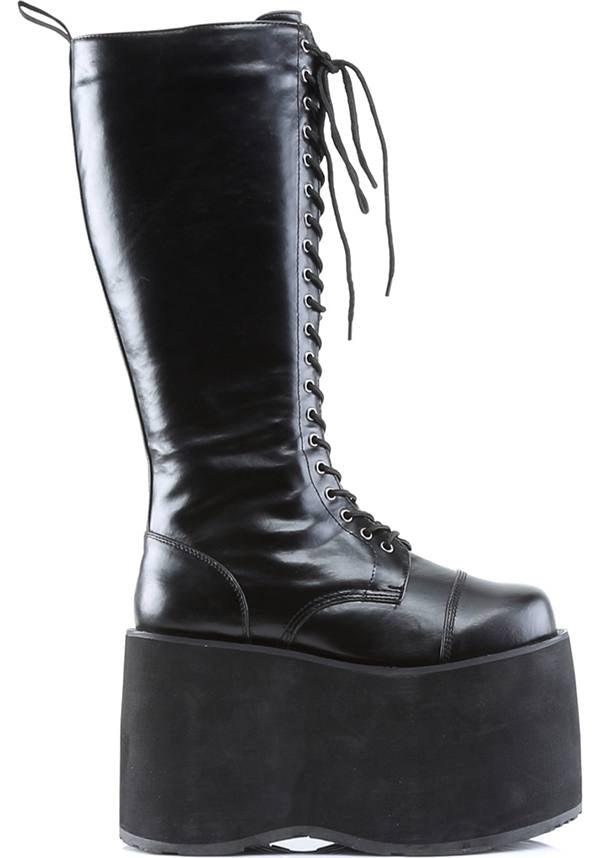 MEGA-602 [Black] | PLATFORM BOOTS [PREORDER] - Beserk - all, black, boots, boots [preorder], clickfrenzy15-2023, cyber, demonia, demonia shoes, discountapp, fp, goth, gothic, knee high, labelpreorder, labelvegan, men, mens shoes, platform, platforms, platforms [preorder], pleaserimageupdated, ppo, preorder, pricematched, shoes, vegan