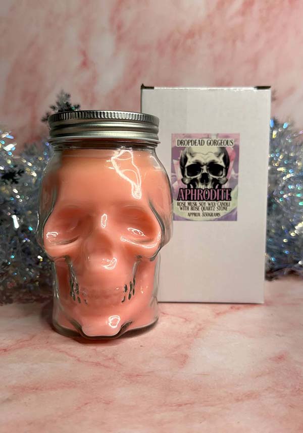 Aphrodite Rose Musk | SKULL JAR CANDLE*