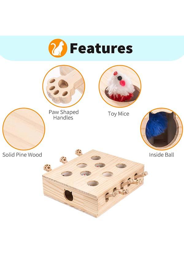 Whac-A-Mole | CAT TOY - Beserk - all, cat, cats, christmas gift, christmas gifts, clickfrenzy15-2023, discountapp, fp, game, gift, gift idea, gift ideas, gifts, googleshopping, home, homeware, homewares, mothersdaypet, nov22, pet, pets, R201122, ROB20220915, robotime, wooden