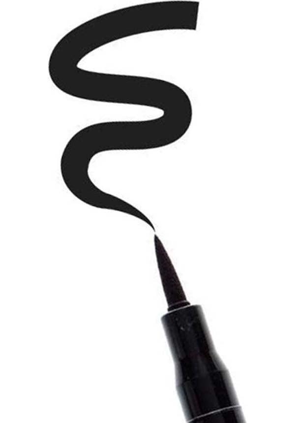 Midnight Black | SEMI-PERMANENT EYE LINER - Beserk - all, beserkstaple, black, christmas cosmetics, clickfrenzy15-2023, cosmetics, cosplay, discountapp, eyeliner, eyes, fp, goth, gothic, grunge, halloween, halloween cosmetics, halloween makeup, labelvegan, liner, make up, makeup, punk, stargazer, stargazer cosmetics, vegan