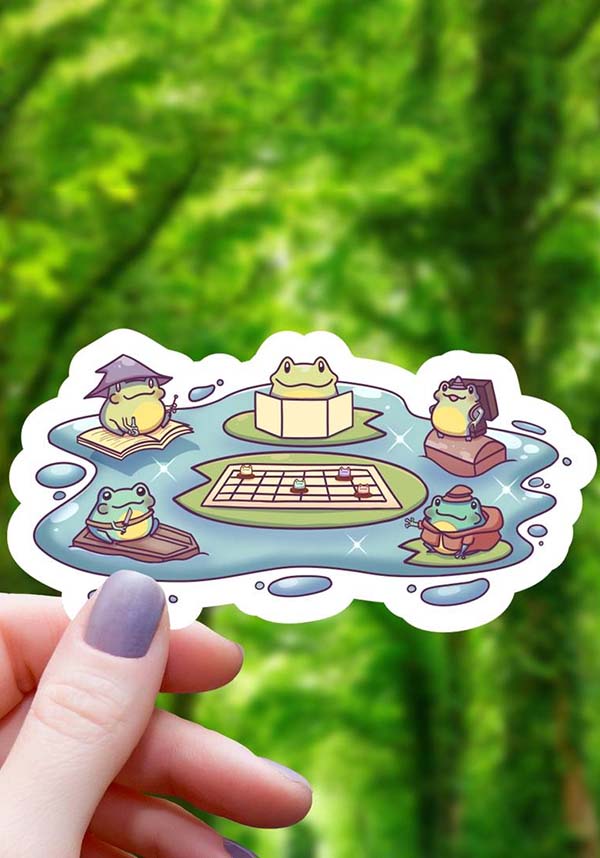 Frogs Playing Tabletop Game | STICKER