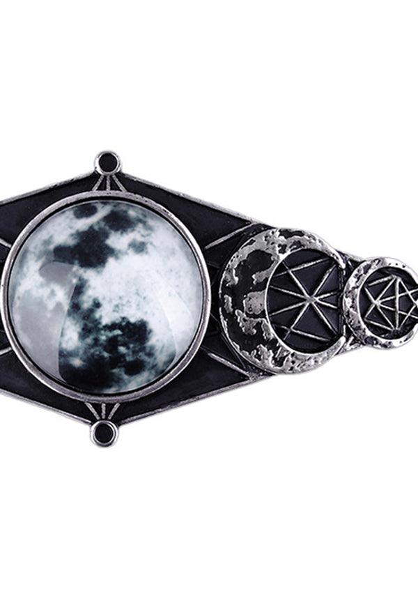 Moon Geometry | HAIRCLIP - Beserk - accessories, all, clickfrenzy15-2023, clip, discountapp, fp, gothic, gothic accessories, hair accessories, hair clip, hairclip, hats and hair, jewellery, moon, restyle, silver, witch