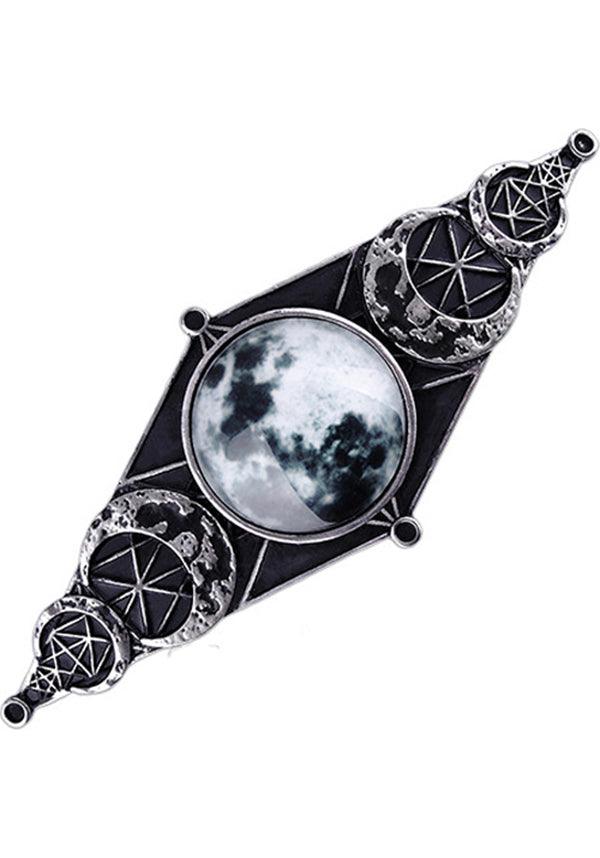 Moon Geometry | HAIRCLIP - Beserk - accessories, all, clickfrenzy15-2023, clip, discountapp, fp, gothic, gothic accessories, hair accessories, hair clip, hairclip, hats and hair, jewellery, moon, restyle, silver, witch