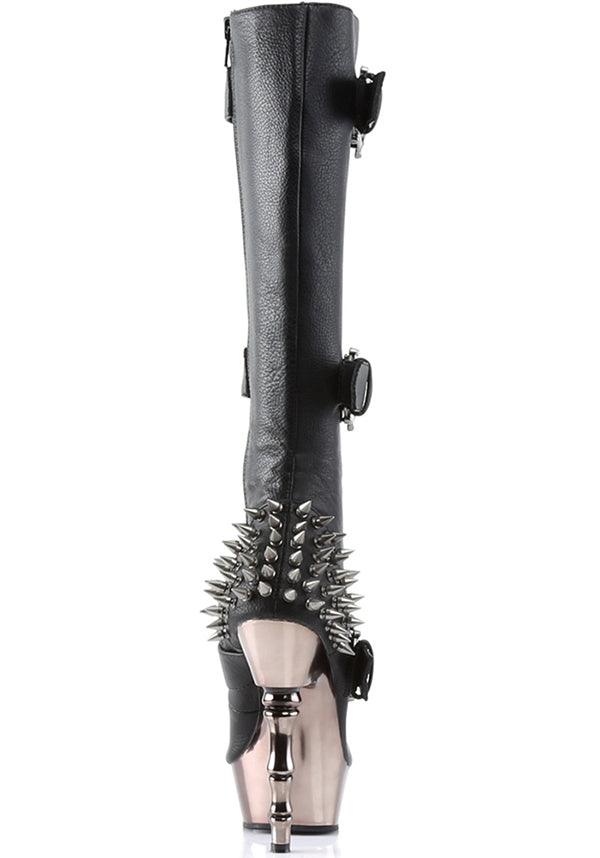 MUERTO-2028 [Black] | PLATFORM BOOTS [PREORDER] - Beserk - 01062020, all, black, bone, boots [preorder], clickfrenzy15-2023, demonia, discountapp, fp, heels, heels [preorder], labelpreorder, labelvegan, pleaserimageupdated, ppo, preorder, shoes, spike, spiked, spiked shoe, spikey, steampunk, vegan
