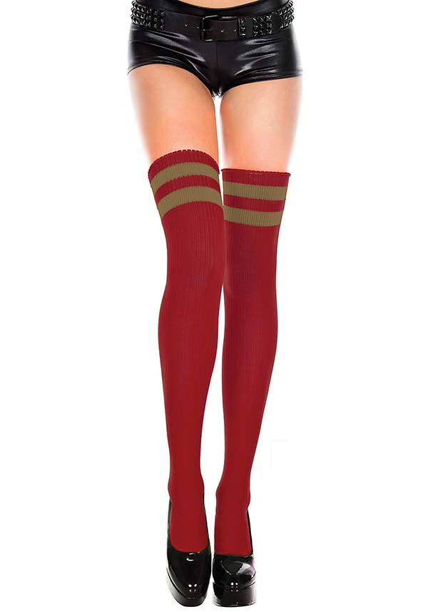 Sexy Music Legs Black Opaque Thigh-High Stockings w Satin Ruffle and White Bow e Sexy Music Legs Black Opaque Thigh-High Stockings w Satin Ruffle and White Bow e