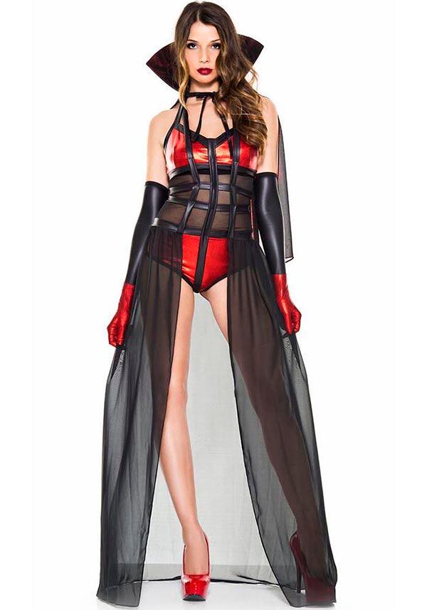Bloody Vixen Vampire | COSTUME* - Beserk - all, all clothing, all ladies clothing, black, BNK5769, bravenkrazy, capelet, clickfrenzy15-2023, clothing, costume, cpgstinc, discountapp, feb23clearance-musiclegs20, googleshopping, halloween, halloween clothing, halloween costume, ladies clothing, mysterypack2023, oct22, R121022, red, sale, see through, sheer, shiny, SPECIAL, spooky, vampire