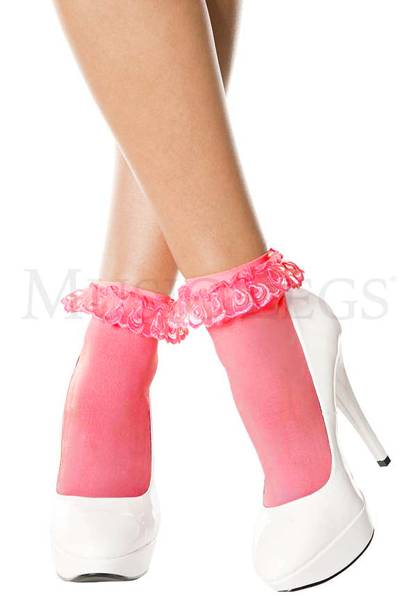Doll Pink Frill | ANKLE SOCKS