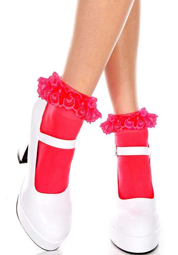 Red Frill | ANKLE SOCKS