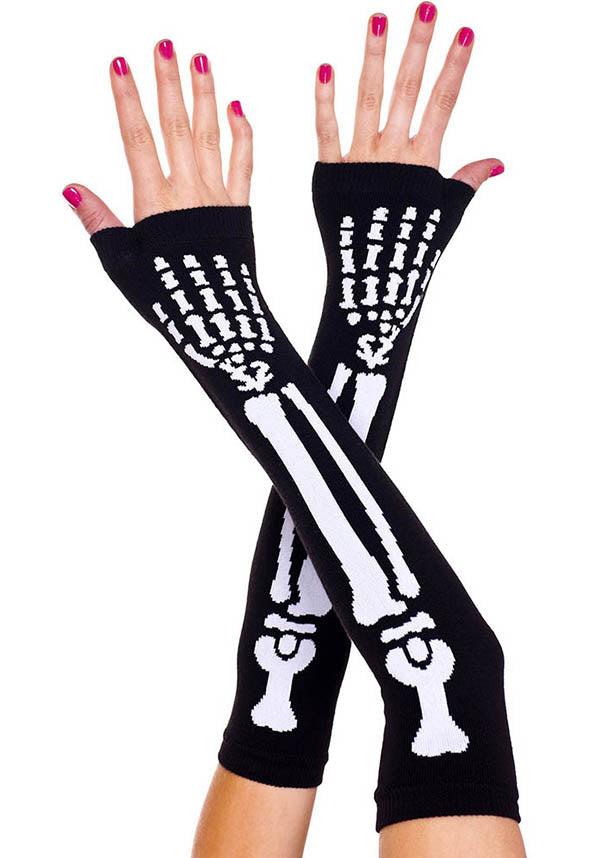 Skeleton | ARM WARMERS^ - Beserk - accessories, all, black, black and white, bravenkrazy, clickfrenzy15-2023, cosplay, cpgstinc, discountapp, edgy, egirl, egirleboy, emo, fp, gloves and armwarmers, goth, gothic, gothic accessories, halloween, halloween accessories, halloween clothing, hand warmers, handwarmers, happy halloween, ladies accessories, R300920, sep20, skeleton, spooky, winter, winter clothing, winter wear
