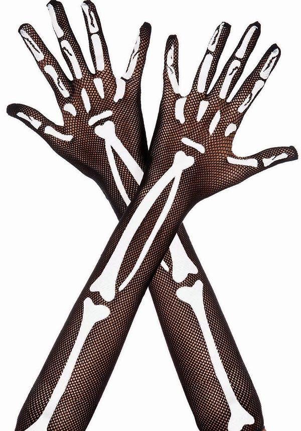 Skeleton Fishnet [Black/White] | OVER THE ELBOW GLOVES^* - Beserk - accessories, all, backorder, black, BNK5769, bone, bones, bravenkrazy, clickfrenzy15-2023, costume, cpgstinc, discountapp, eofy2023, eofy2023monday19-20, fishnet, gloves, gloves and armwarmers, googleshopping, gothic accessories, halloween, halloween clothing, halloween costume, happy halloween, ladies accessories, net, R080922, sale, scary costume, sep22, Sept, skeleton