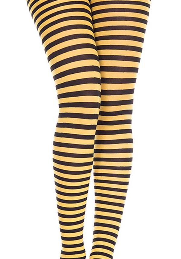 Striped [Black/Yellow] | TIGHTS^ - Beserk - all, all clothing, all ladies, all ladies clothing, backorder, bravenkrazy, BV0010930A, clickfrenzy15-2023, clothing, cpgstinc, derby, derby hosiery, discountapp, edgy, fp, hosiery, hosiery and socks, labelpending, ladies, ladies clothing, oct21, pending, plus size, R031021, roller derby, rollerderby, stockings, stripe, striped, stripes, stripey, tights, yellow
