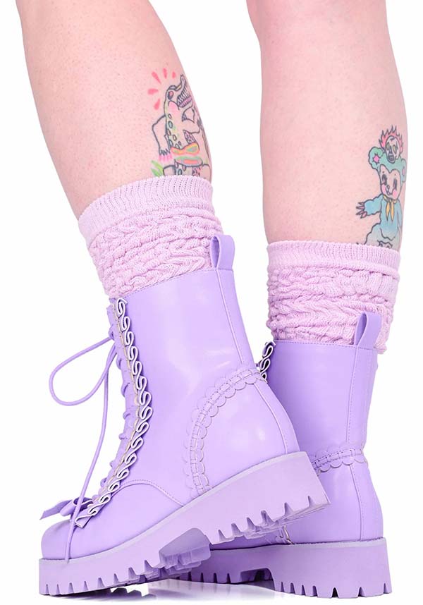 Cakewalk [Lavender] | COMBAT BOOTS*