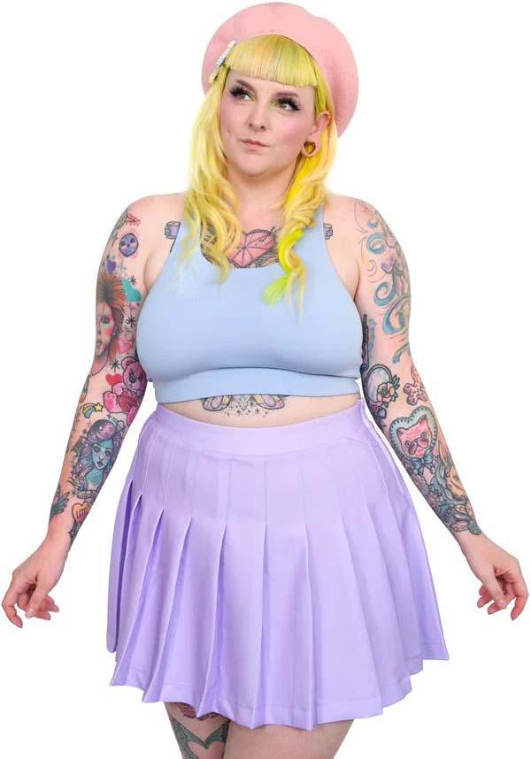Lavender Plus Size Skater Skirt Extra Large PVC Ultra High Waisted