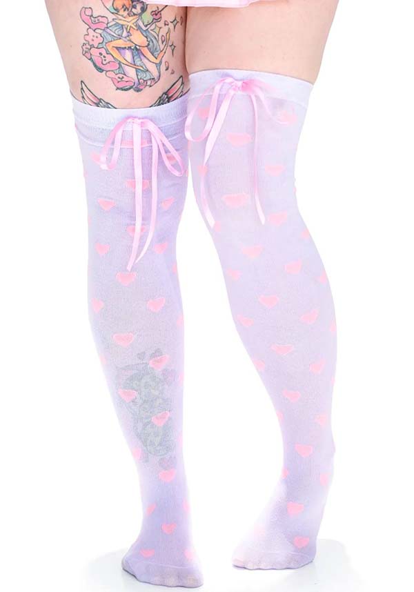 Heavenly Heart [Lavender/Pink] | OVER KNEE SOCKS*