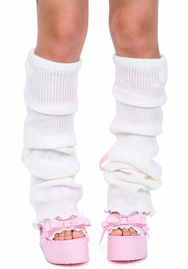 Laced Up [White/Pink] | LEGWARMERS