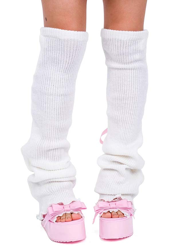 Laced Up [White/Pink] | LEGWARMERS